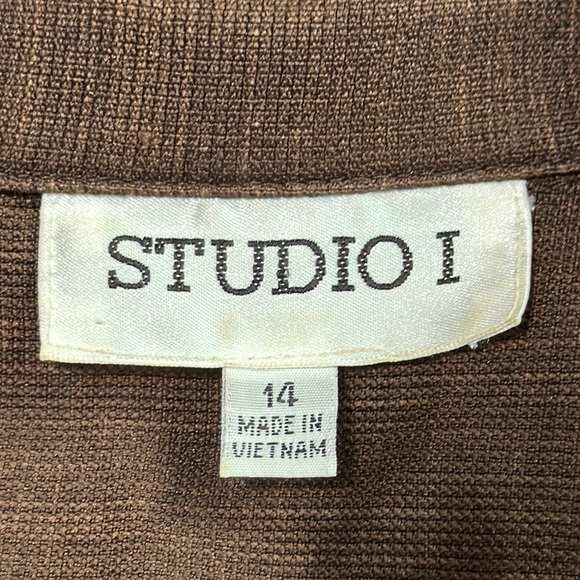 Studio I Chocolate Brown and Cream Midi Skirt and Jacket - Picture 2 of 4